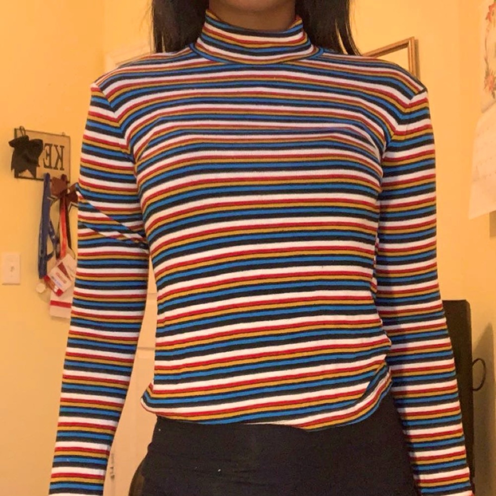Rainbow turtleneck